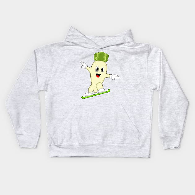 Radish Snowboard Winter sports Kids Hoodie by Markus Schnabel